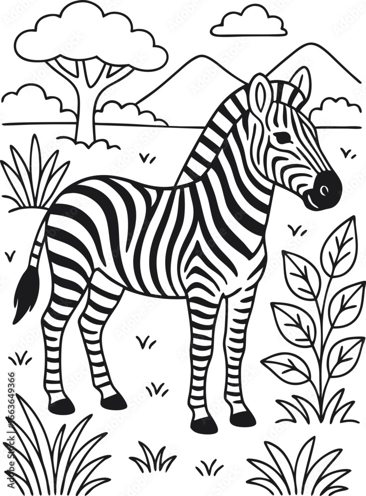 Obraz premium Giraffe cartoon characters isolated on white background. For kids coloring book.