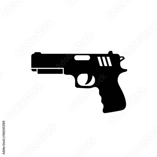 gun and bullets , Handgun Pistol Silhouette
