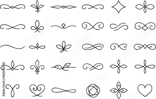 Decorative flourish collection of dividers and ornaments