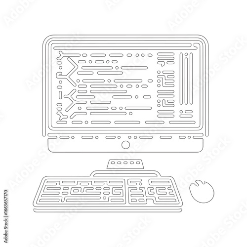 Desktop Monitor with Code Snippet