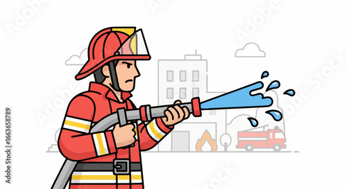 Firefighter in Action.