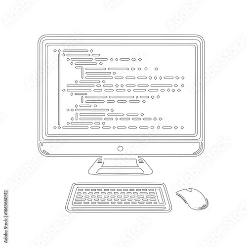 Desktop Monitor with Code Snippet