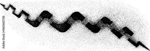 Abstract expanding fractal design with stippling and dotwork techniques for artistic projects