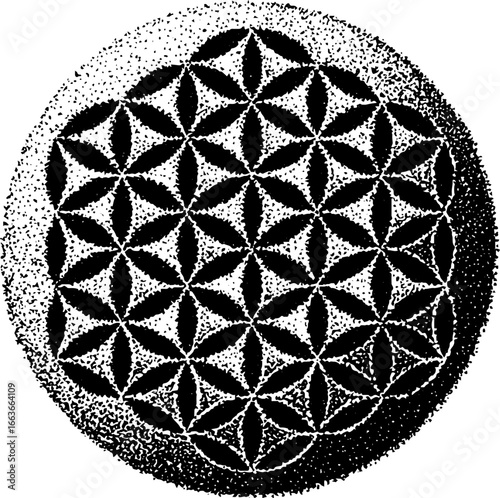 Intricate flower of life stippling design for art and decor