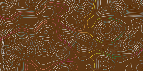 Topographic map lines background. Abstract vector illustration World Map Vintage Old-Style. Wave Lines Abstract Gradient Background