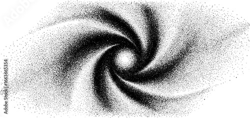 Infinite spiral stipple artwork with dotwork pattern for design and decoration
