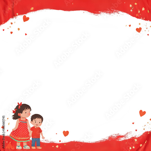 background frame red with white 