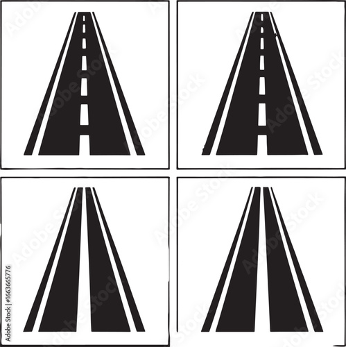 Road Icons Highway, Path, Route