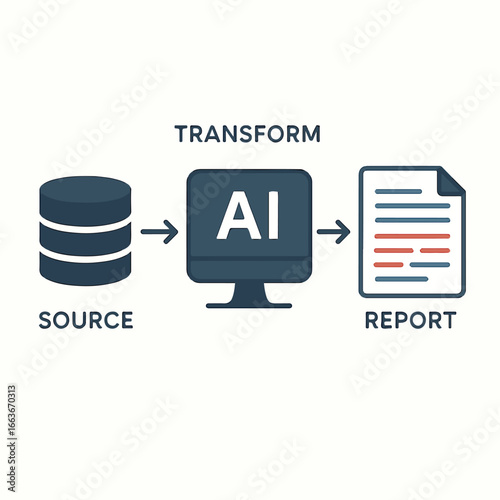 Auditor AI data lineage arrows Illustration