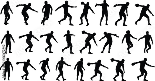 Bowling Silhouettes, Bowling Player Poses, Bowling Ball Throwing, Bowling Sport Action, Bowling Game Silhouettes, Bowling Technique