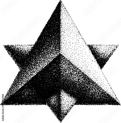 Geometric dotwork star tetrahedron design for artistic projects