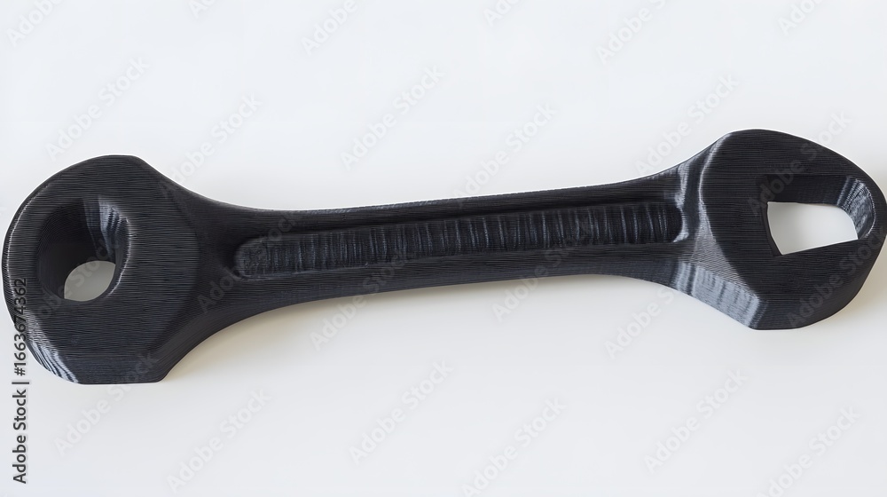 Obraz premium 3D Printed Black Wrench Tool Close Up Studio Shot