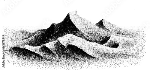 Ocean foam stippling artwork reflecting dynamic waves in dotwork style