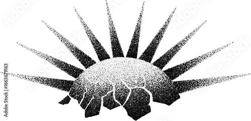 Psychedelic stipple art with dotwork halftone effects