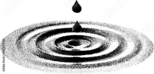 Raindrop ripple stippling dotwork design for art and illustration projects