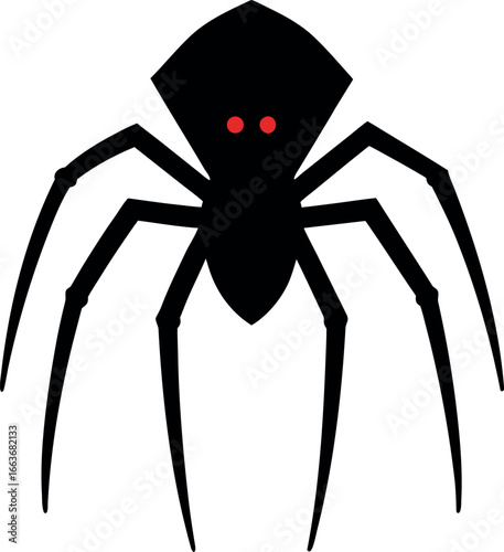 Creepy Black Spider with Red Eyes Halloween Costume and Decor Graphic