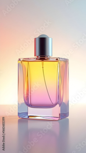 Gradient Glass Perfume Bottle Mockup – Modern Luxury Fragrance Packaging Design