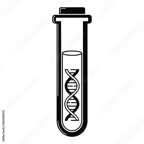Dna helix inside a test tube