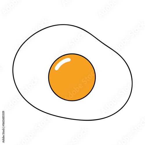 vector fried egg on white background