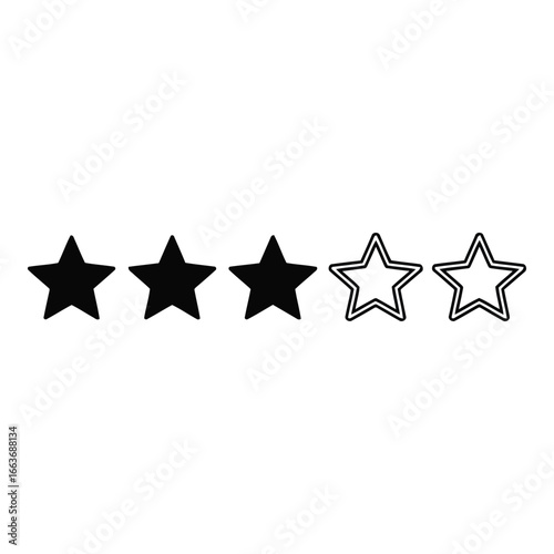 Three star rating icon