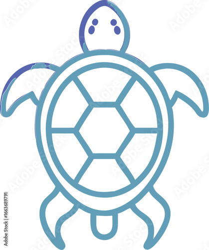 Sea turtle icon with a simple design style