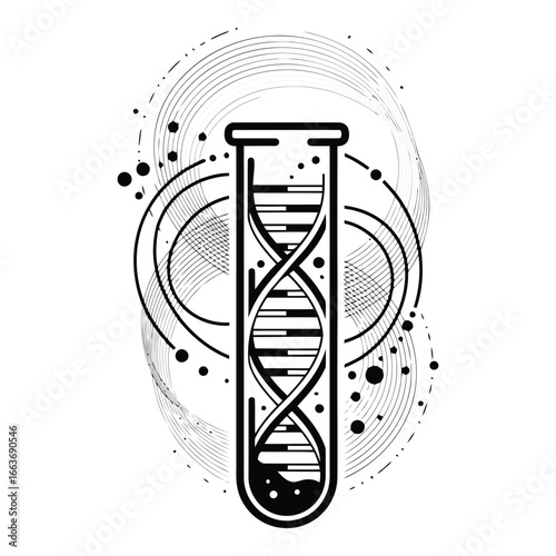 Dna helix inside a test tube