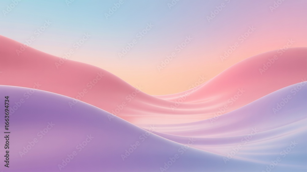 Obraz premium Abstract Pastel Waves Background with Serene Colors Gradient for Modern Design and Creative Projects and Relaxation Themes