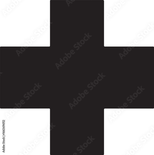 First aid cross silhouette vector illustration, medical and emergency design, EPS format ready.