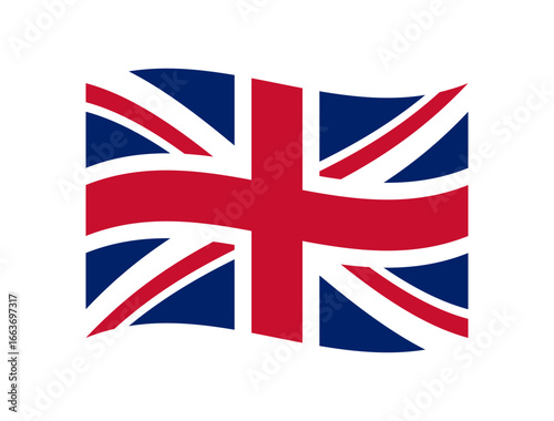 Waving flag of United Kingdom and Northern Ireland