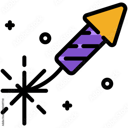 firecrackers filled line icon