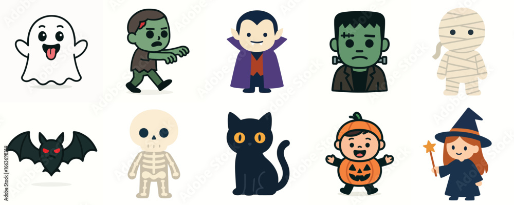 Obraz premium vector set halloween icons 4