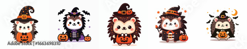 hedgehog vector in Halloween costume