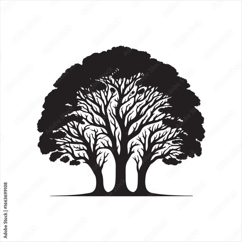 Fototapeta premium trees group vector silhouette clip art logo design illustration