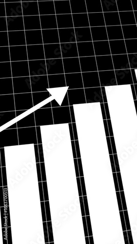 Business graph icon Stock market online business concept. Futuristic raise arrow chart digital transformation animation. Big data and business growth currency stock and investment economy.
