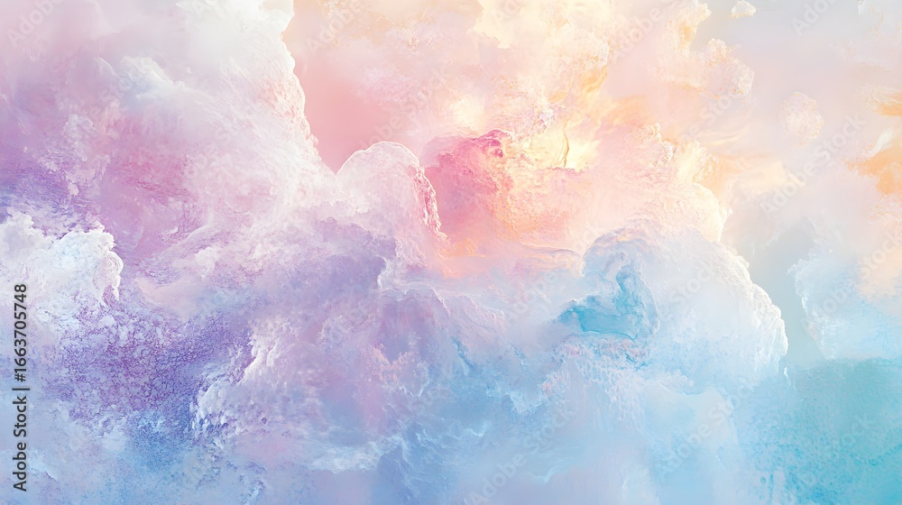 Fototapeta premium Dreamlike pastel cloudscape abstract art background
