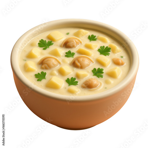 Wallpaper Mural Creamy potato and mushroom soup bowl food isolated illustration on transparent background Torontodigital.ca