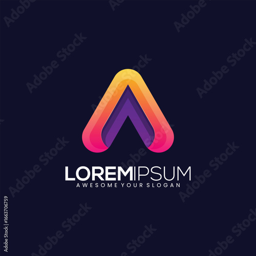 V/N initial logo with modern, simple, colorful gradient colors, inspirational logo