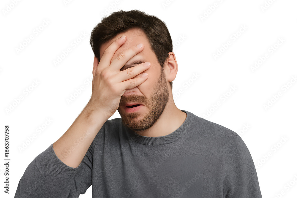 young man with headache young man with headache