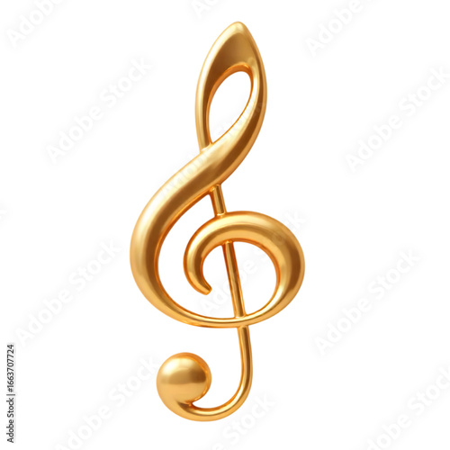 golden treble clef isolated
