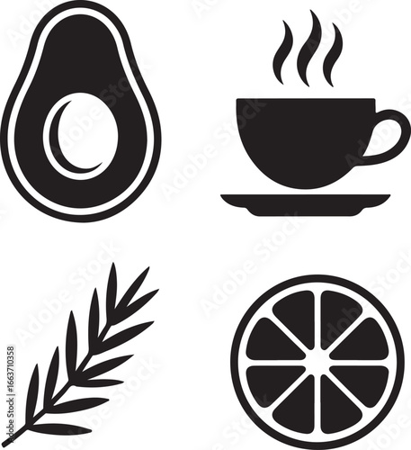 Healthy Food and Drink Icons Collection