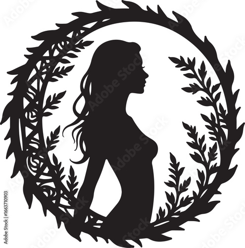 Triple Moon Goddess Floral Wreath