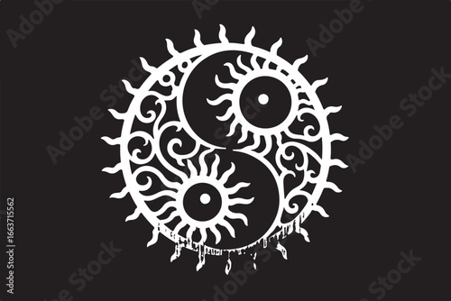 Triple Moon Goddess Floral Wreath