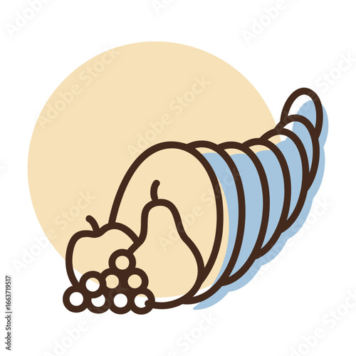 Autumn Cornucopia Harvest vector Icon