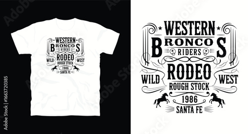 Western Cowboy vector graphic t-shirt design print, Cow boy typography t-shirt design