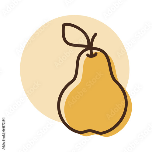 Simple Pear Fruit Line Art Icon