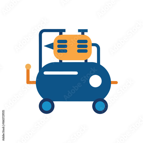 A colorful air compressor vector art illustration