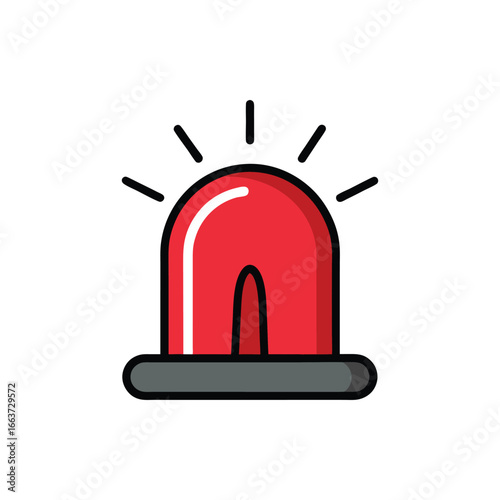 A colorful siren emergency signal icon vector art illustration