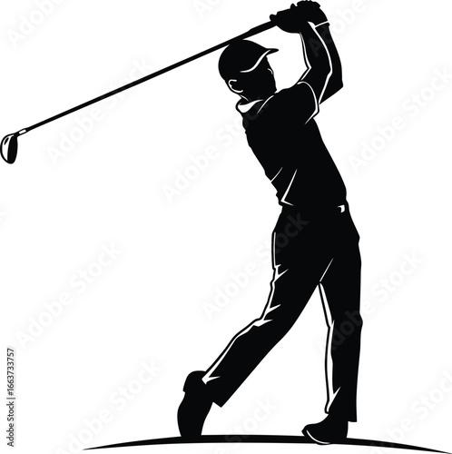 golfer silhouette, golf player vector, golf swing silhouette, golf clipart