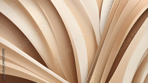 Minimalist abstract paper-cut design with layered beige tones and smooth gradients for classy layouts