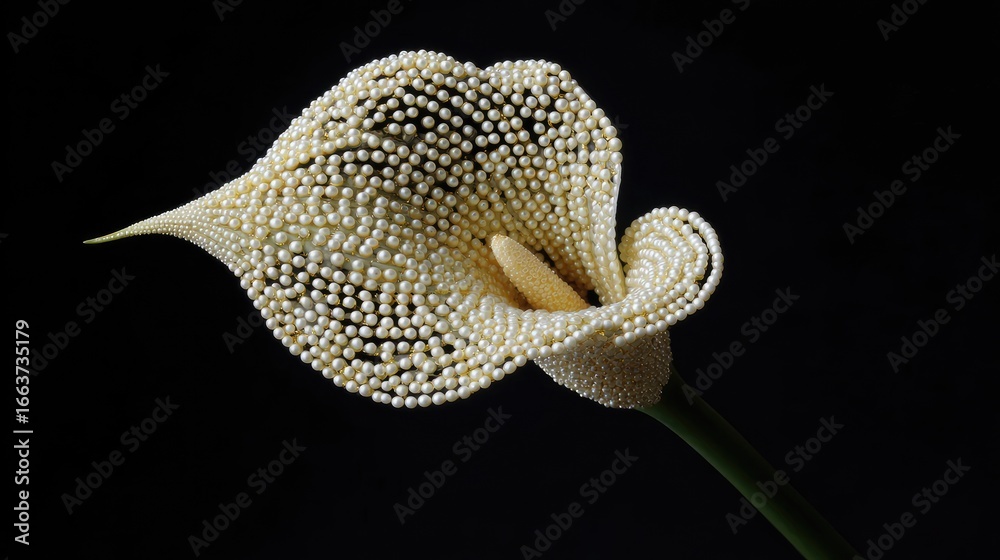Obraz premium Elegant calla lily adorned with pearls.